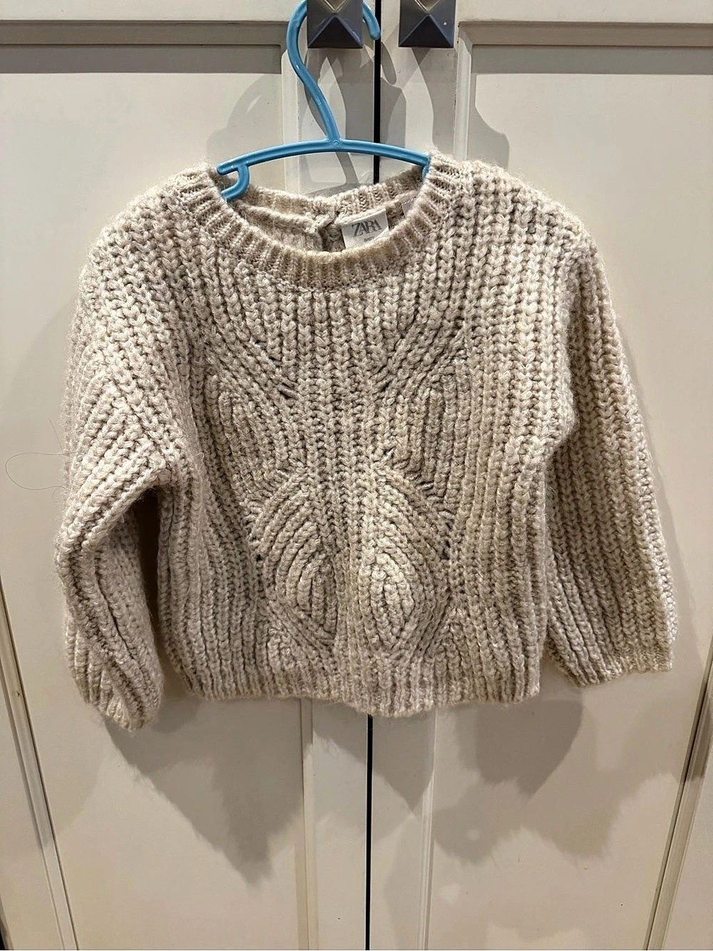 Zara 2-3t Cable Knit Sweater Cream Girls